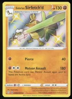 Pokemon TCG Galarian Sirfetch'd Holo Shiny Rare Shining Fates SV064/SV122 NM - Image 1