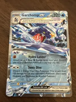 Pokemon Garchomp ex 038/182 SV04: Paradox Rift Double Rare Holo - Image 1