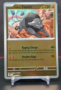 Pokemon Paldean Tauros #048/094 Reverse Holo Phantasmal Flames English - Image 1