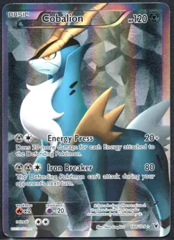 Cobalion Noble Victories 100/101 Full Art Holo Rare Pokemon TCG LP - Image 1