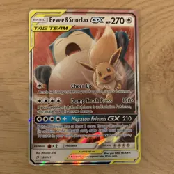 Pokemon GX Eevee and Snorlax 120/181 Sun & Moon Team Up Mint Condition - Image 1