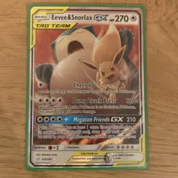 Pokemon GX Eevee and Snorlax 120/181 Sun & Moon Team Up Mint Condition - Image 2