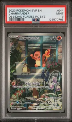 2023 POKEMON SVP OBSIDIAN FLAMES POKEMON CENTER ETB PROMO #044 CHARMANDER PSA 9 - Image 1