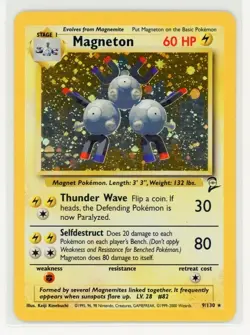 2000 Pokemon Base 2 Magneton Holo Rare 9/130 NM - Image 1