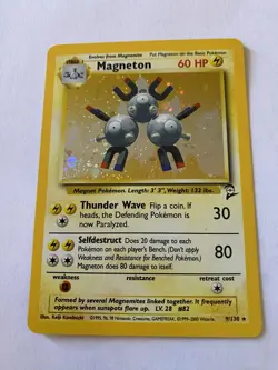 2000 Pokemon Base 2 Magneton Holo Rare 9/130 NM - Image 3