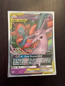 Pokemon TCG Espeon & Deoxys GX Ultra Rare Tag Team SM240 Holo - Image 1