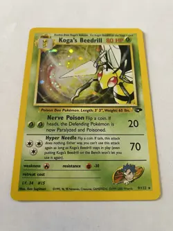 2000 Pokemon Gym Challenge Koga's Beedrill Holo Rare 9/132 NM - Image 3