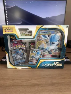 NEW SEALED Pokemon TCG Glaceon VSTAR Special Collection Box In Hand - Image 1