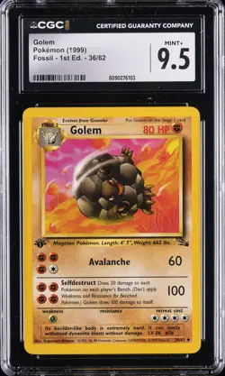 1999 POKEMON FOSSIL 1ST ED #36/62 GOLEM CGC 9.5 - Image 1