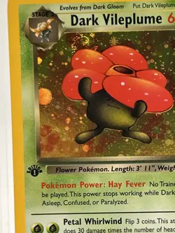 Pokemon Dark Vileplume Team Rocket 1st Edition Holo Rare 13/82 Holo Swirl - Image 2