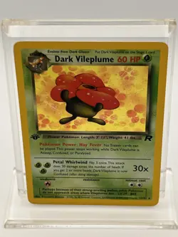 Pokemon Dark Vileplume Team Rocket 1st Edition Holo Rare 13/82 Holo Swirl - Image 3