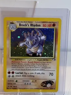Pokemon TCG Brock's Rhydon Gym Heroes 2/132 Holo Unlimited Rare - Image 1