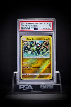 2017 Pokemon SM Zygarde Rev Foil Burning Shadows PSA 5 - Image 1