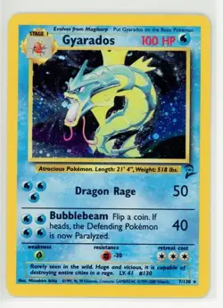 2000 Pokemon Base 2 Gyarados Holo Rare 7/130 NM-NMMT - Image 1