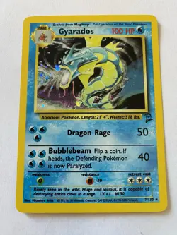 2000 Pokemon Base 2 Gyarados Holo Rare 7/130 NM-NMMT - Image 3
