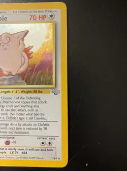 Pokemon TCG Clefable 1/64 Jungle 1999-2000 Holo - LP - Image 3