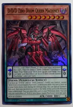Yugioh D/D/D Zero Doom Queen Machinex DOOD-EN003 Common 1st Edition - Image 1