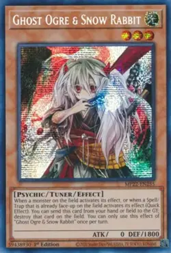 Yugioh! LP Ghost Ogre & Snow Rabbit - MP22-EN255 - Prismatic Secret Rare - 1st E - Image 1