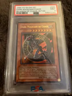 2004 YU-GI-OH INVASION OF CHAOS IOC-065 Dark Magician Of Chaos PSA 9 1st Edition - Image 1