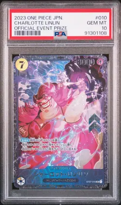One Piece PSA 10 Charlotte Linlin #010 SR Official Event Prize Japanese DAMAGED - Image 3