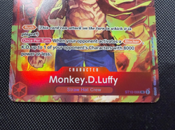 One Piece TCG Monkey D Luffy ST10-006 SR Treasure Booster Set Promo NM - Image 2