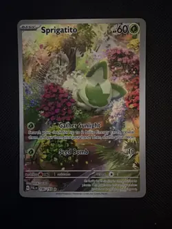 Pokemon TCG Sprigatito Sv02 Paldea Evolved Rare Holo Card #196/193 Illustration - Image 1