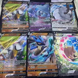 Lot Of 6 Jumbo Pokemon Promo Cards - Sirfetch’d Lucario Morpeko VMAX V UNION - Image 1