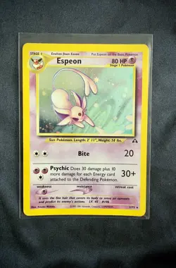 Espeon 1/75 Neo Discovery Holo Rare WOTC Pokemon Card LP Vintage Eeveelution - Image 1