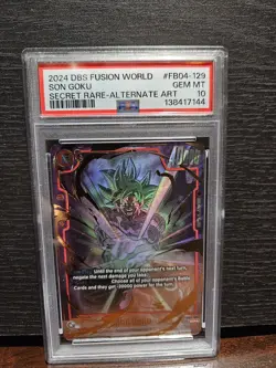 DBS Card Game FB04-129 SON GOKU SECRET RARE-ALTERNATE ART - PSA 10 - Image 1