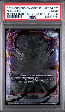 DBS Card Game FB04-129 SON GOKU SECRET RARE-ALTERNATE ART - PSA 10 - Image 2