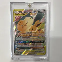 Pokemon TCG Eevee & Snorlax GX TAG TEAM Promo Holo Card SM169 - Image 1