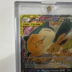 Pokemon TCG Eevee & Snorlax GX TAG TEAM Promo Holo Card SM169 - Image 3