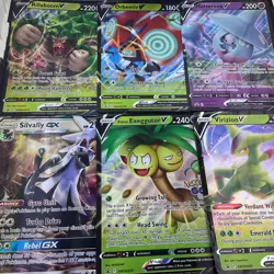 Lot Of 6 Jumbo Pokemon Promo Cards - Silvally GX Pokemon GO Virizion Orbeetle - Image 1