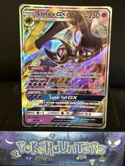 Pokemon Card Lunala GX 66/149 Sun & Moon Base Set Half Art Played - Image 1