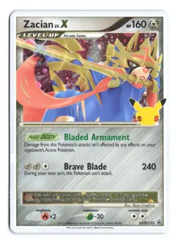 Pokemon Card Zacian Lv. X SWSH135 Celebrations Black Star Promo Holo Rare A - Image 1