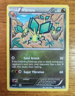 Uncommon Vibrava Pokemon Card, Primal Clash Set 109/160 - Image 1