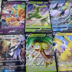 Lot Of 6 Jumbo Pokemon Promo Cards - Pikachu Alakazam Silvally GX Pokemon GO + - Image 1