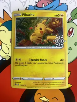 Pikachu SWSH153 Black Star Promo Holiday Calendar Holo NM Pokemon Card English - Image 1