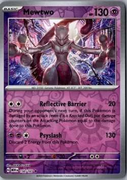 Mewtwo 150/165 Rare SV: Scarlet & Violet 151 LP Pokemon Card - Image 1