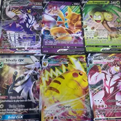 Lot Of 6 Jumbo Pokemon Promo Cards - Pikachu Alakazam Silvally GX Pokemon GO - Image 1
