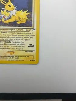 Pokemon TCG Light Jolteon Neo Destiny Card 48/105 Unlimited - Image 3