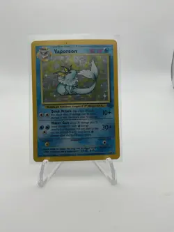 Pokemon TCG Vaporeon Holo Rare Card 12/64 Jungle Unlimited 1999 WOTC - Image 1