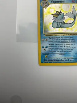 Pokemon TCG Vaporeon Holo Rare Card 12/64 Jungle Unlimited 1999 WOTC - Image 4