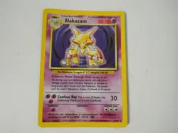 Pokemon Trading Card 1999 Base Set Alakazam 1/102 Halo Foil Rare Gently Used - Image 1
