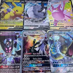 Lot Of 6 Jumbo Pokemon Promo Cards - Pikachu Gyarados Necrozma GX Crobat VMAX - Image 1