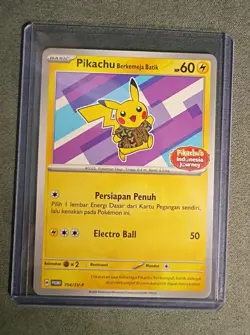 Pikachu Berkemeja Batik Xatu Promo Card 154/Sv-p Pokemon TCG - Image 1