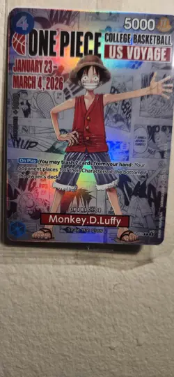 One Piece x Rutgers College Basketball US Voyage Monkey D. Luffy Trading Card - Image 1