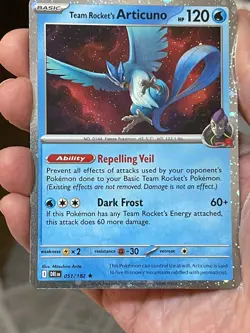 POKEMON TEAM ROCKET'S ARTICUNO 051/182 RARE COSMOS HOLO DESTINED RIVALS NM CARD - Image 1