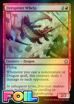x1 Firespitter Whelp FDN Foundations MTG 197 FOIL UNCOMMON M/NM 1x - Image 1