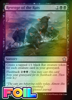 x1 Revenge of the Rats FDN Foundations MTG 67 FOIL UNCOMMON M/NM 1x - Image 1